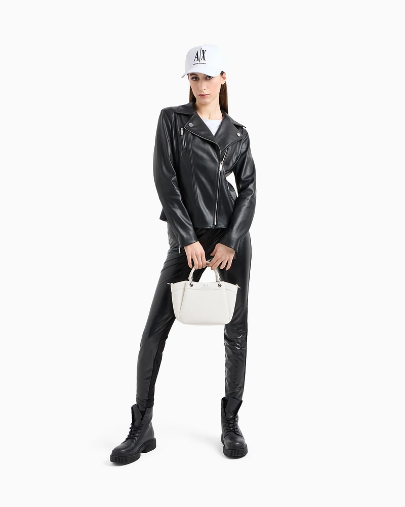 Armani Exchange - Small handbag with degradè shoulder strap, Woman, White, Size: TU