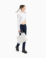 Armani Exchange - Large handbag with degradè shoulder strap, Woman, White, Size: TU