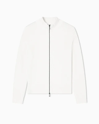 Armani Exchange - Full zip ribbed cardigan, Man, White, Size: