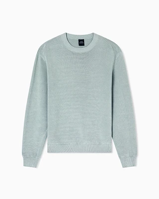 Armani Exchange - Striped Texture Crew Neck Sweater, Man, Green, Size: