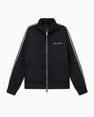 Armani Exchange - Full zip jacket with contrasting bands, Man, Black, Size: