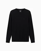Armani Exchange -  Cotton Blend Crew Neck Sweater, Man, Black, Size: