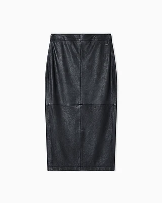 Armani Exchange - Leather longuette skirt, Woman, Black, Size:
