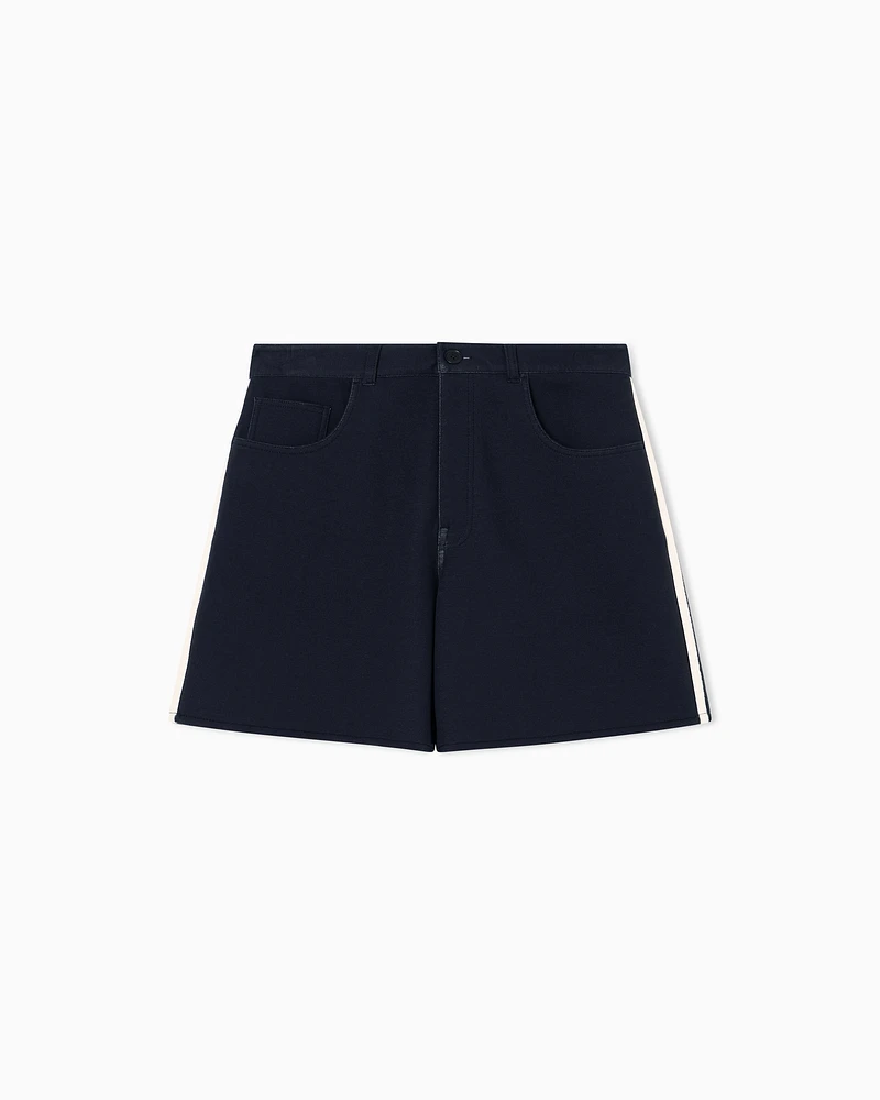 Armani Exchange - Shorts with contrasting stripes, Man, Navy_blue, Size: