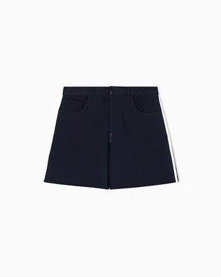 Armani Exchange - Shorts with contrasting stripes, Man, Navy_blue, Size:
