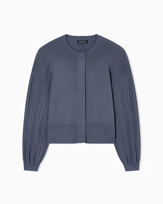 Armani Exchange - Cardigan with ribbed sleeves, Woman, Grey, Size: