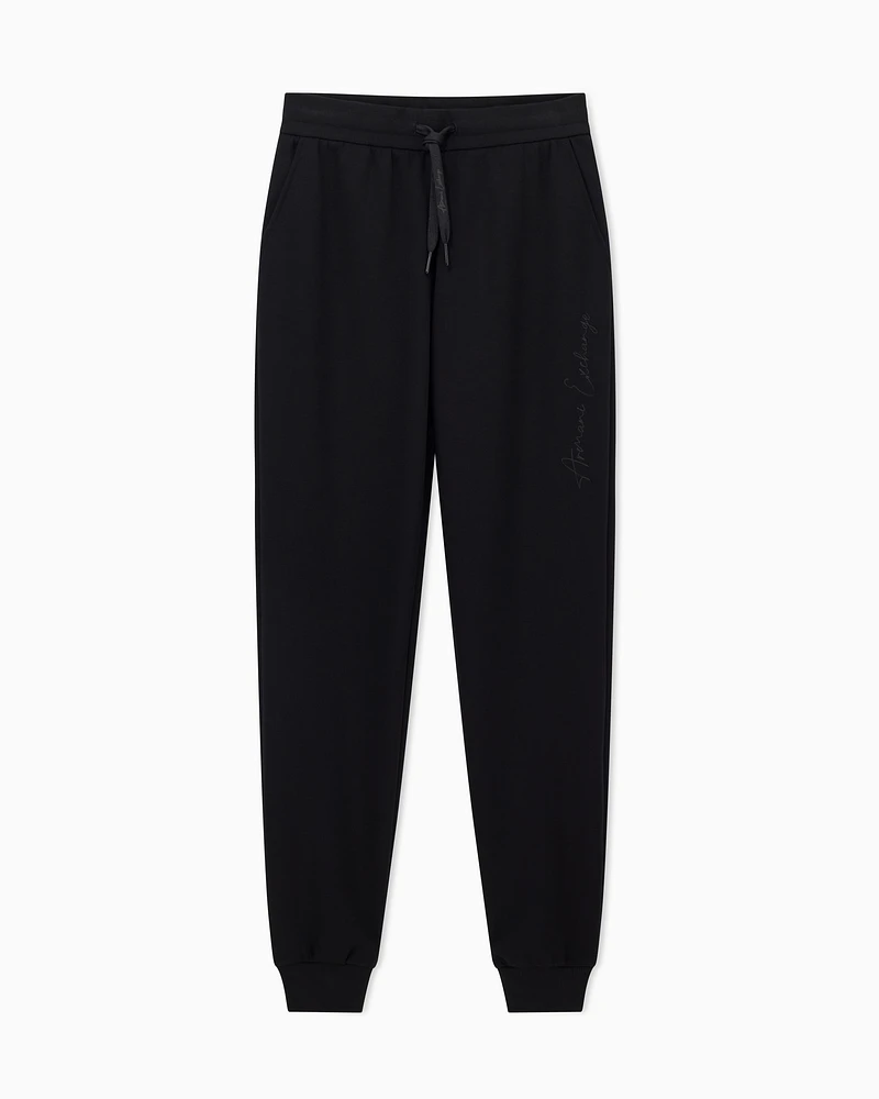Armani Exchange - Scuba fabric jogger pants, Woman, Black, Size: