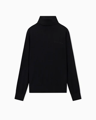 Armani Exchange - Merino turtleneck sweater, Woman, Black, Size: