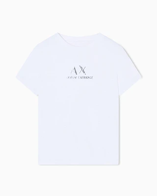 Armani Exchange - Regular fit T-shirt with graphic logo, Woman, White, Size: