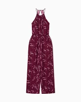 Armani Exchange - Chiffon jumpsuit with foliage print, Woman, Patterned, Size: