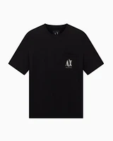 Armani Exchange - Regular fit T-shirt with pocket and logo, Man, Black, Size:
