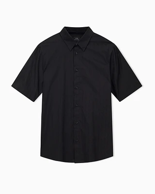Armani Exchange - Short-sleeved cotton jacquard shirt, Man, Black, Size:
