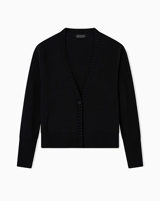 Armani Exchange - Asymmetrical cotton cardigan, Woman, Black, Size: