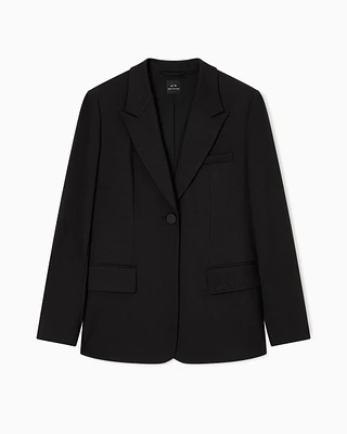 Armani Exchange - Single breasted jacket with one button, Woman, Black, Size:
