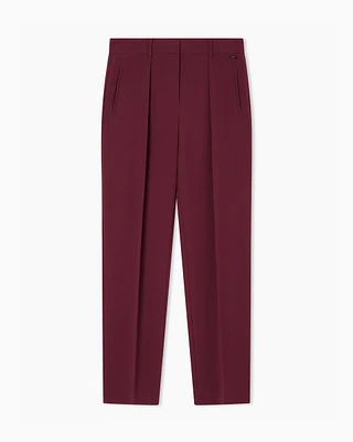 Armani Exchange - Trousers with pleats flowing fabric, Woman, Burgundy, Size: