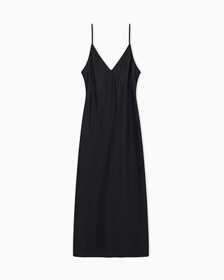 Armani Exchange - Shiny satin midi dress, Woman, Black, Size: