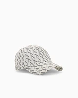 Armani Exchange - Visor cap with allover logo, Man, White, Size: TU