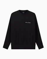 Armani Exchange - Logo Signature Crewneck Sweatshirt, Man, Black, Size: