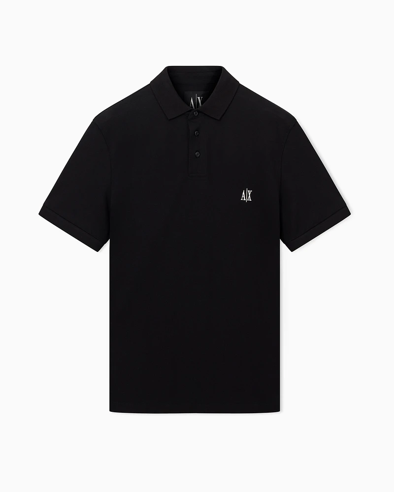 Armani Exchange - Regular fit cotton polo with logo, Man, Black, Size: