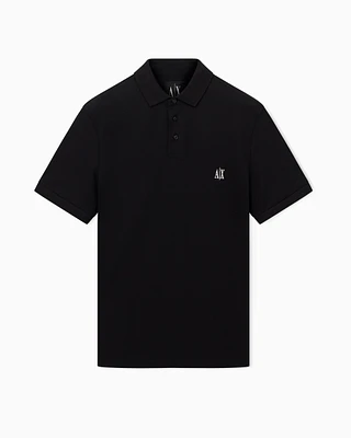 Armani Exchange - Regular fit cotton polo with logo, Man, Black, Size: