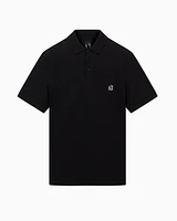 Armani Exchange - Regular fit cotton polo with logo, Man, Black, Size: