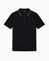Armani Exchange - Slim fit polo with button insert, Man, Black, Size: