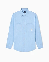 Armani Exchange - Regular fit chambray shirt, Man, Blue, Size: