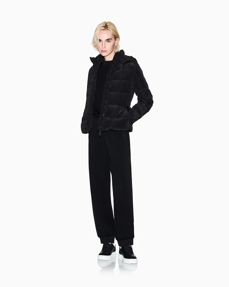 Armani Exchange - Wrinkled nylon jacket, Woman, Black, Size: