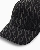 Armani Exchange - Visor cap with allover logo, Man, Black, Size: TU