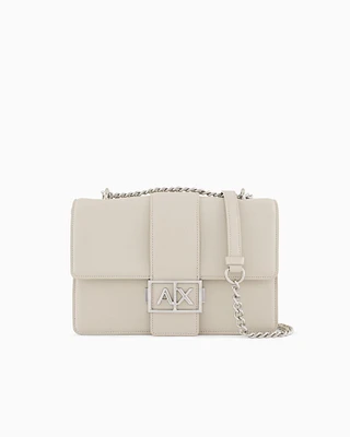 Armani Exchange - Shoulder bag with metal logo, Woman, Beige, Size: TU