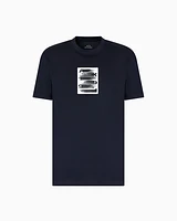 Armani Exchange - Regular fit T-shirt with abstract logo, Man, Navy Blue, Size: