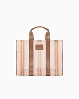 Armani Exchange - Transparent striped fabric shopper bag, Woman, Pink, Size: TU