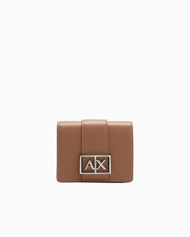 Armani Exchange - Small wallet with ASV logo, Woman, Camel, Size: TU