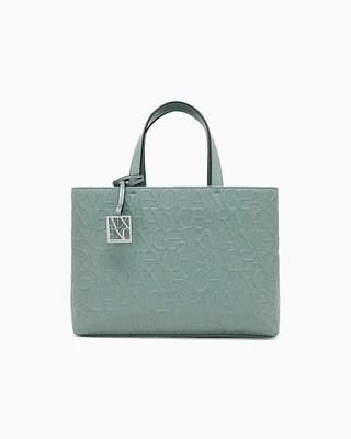 Armani Exchange - Medium shopper with handles and shoulder strap, Woman, Green, Size: TU