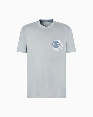 Armani Exchange - Regular fit T-shirt with logo and patch on the chest, Man, Grey, Size:
