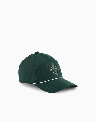 Armani Exchange - Satin fabric visor hat with logo, Man, Green, Size: TU