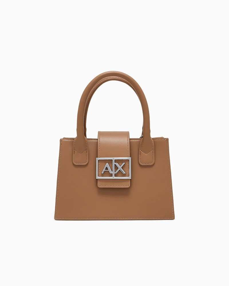 Armani Exchange - ASV Small Trapeze Handbag, Woman, Camel, Size: TU
