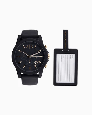Armani Exchange - Watch and luggage tag set, Man, Multicoloured, Size: TU