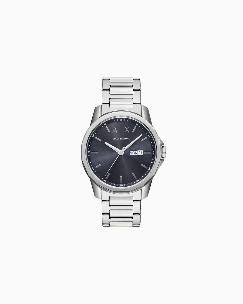 Armani Exchange - Three-Hand Day-Date Stainless Steel Watch, Man, Multicoloured, Size: TU