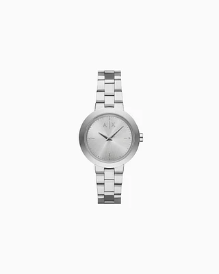 Armani Exchange -  Three-Hand Stainless Steel Watch, Woman, Multicoloured, Size: TU