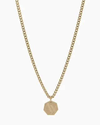 Armani Exchange -  Gold-Tone Stainless Steel Pendant Necklace, Man, Multicoloured, Size: TU
