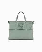 Armani Exchange - Large tote bag with double handles and shoulder strap, Woman, Green, Size: TU