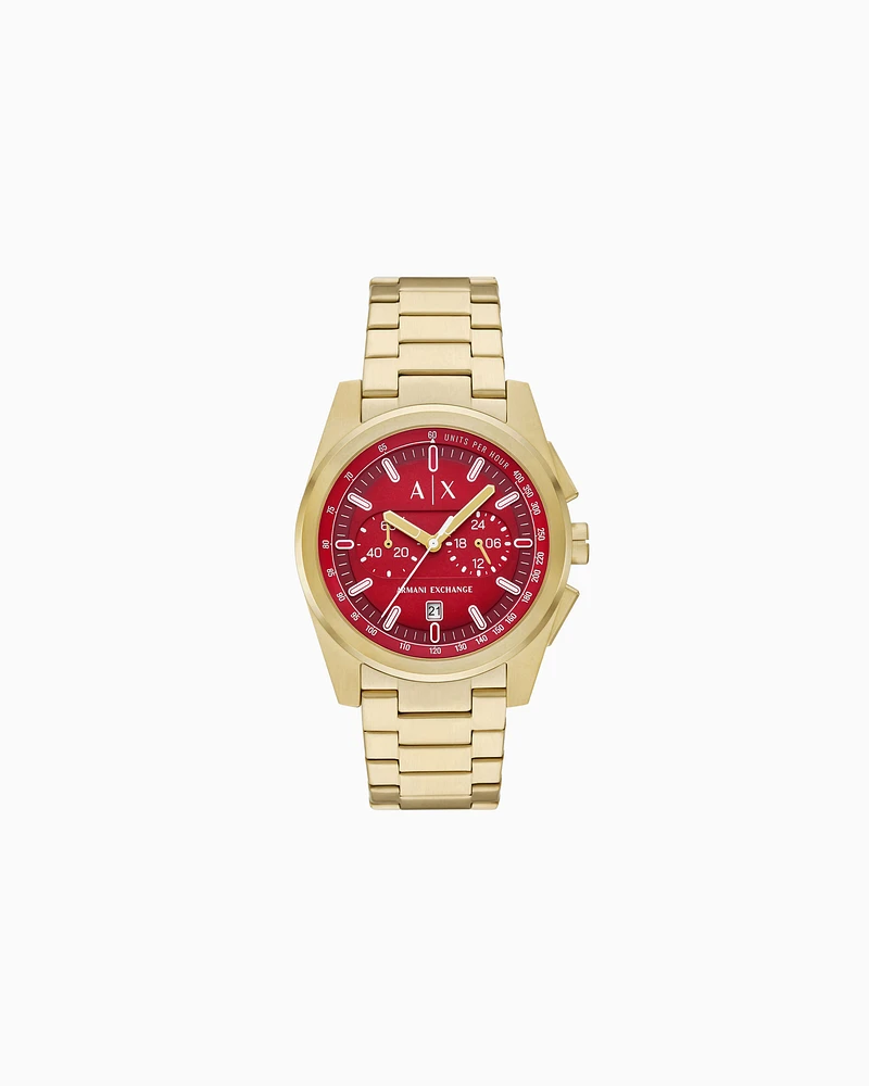 Armani Exchange -  Chronograph Gold-Tone Stainless Steel Watch, Man, Multicoloured, Size: TU