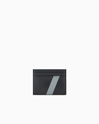 Armani Exchange - Card holder with monogram and stripes, Man, Black, Size: TU