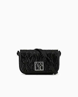 Armani Exchange - Crossbody bag with logo, Woman, Black, Size: TU