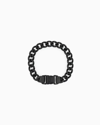 Armani Exchange -  Black Stainless Steel Chain Bracelet, Man, Multicoloured, Size: TU