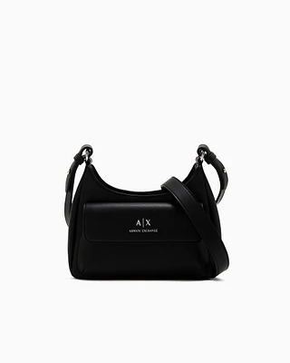 Armani Exchange - Shoulder bag with external pocket, Woman, Black, Size: TU