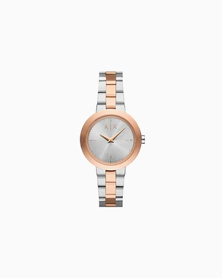 Armani Exchange -  Two-Hand Two-Tone Stainless Steel Watch, Woman, Multicoloured, Size: TU