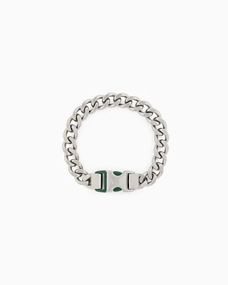 Armani Exchange -  Green Nylon Chain Bracelet, Man, Multicoloured, Size: TU