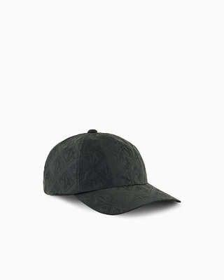 Armani Exchange - Satin fabric visor hat with logo, Man, Green, Size: TU